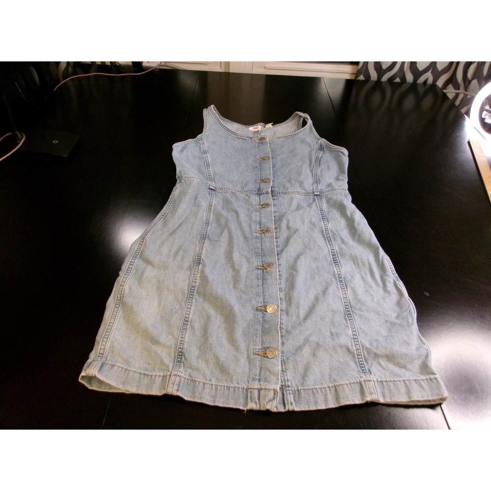 Levis Womens Light Wash Denim Button Front Mini Dress 85457-0000 Size Large